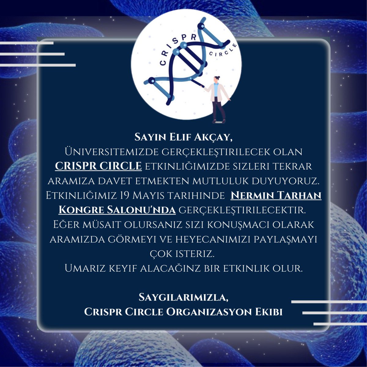 Bilimli hafta sonlarıı😍 #crisprcircle geri dönüyormuş🧬 Beni de tekrar aralarında görmek istiyorlarmış🥹Elbette🥰 19 Mayıs’ta herkesi bekleriz, geçen sefer üzerinde oynanan çekirdeksiz domateslerin tadına kadar birçok çalışmaya ve hararetli tartışmaya ev sahipliği yapılmıştı👏🏽🤓