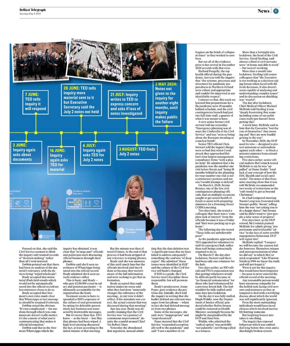 With its secrecy stripped away, the rottenness of the Stormont system is being exposed
Civil servents who wiped phones & altered minutes to conceal key facts now more likely to be promoted rather than disciplined.