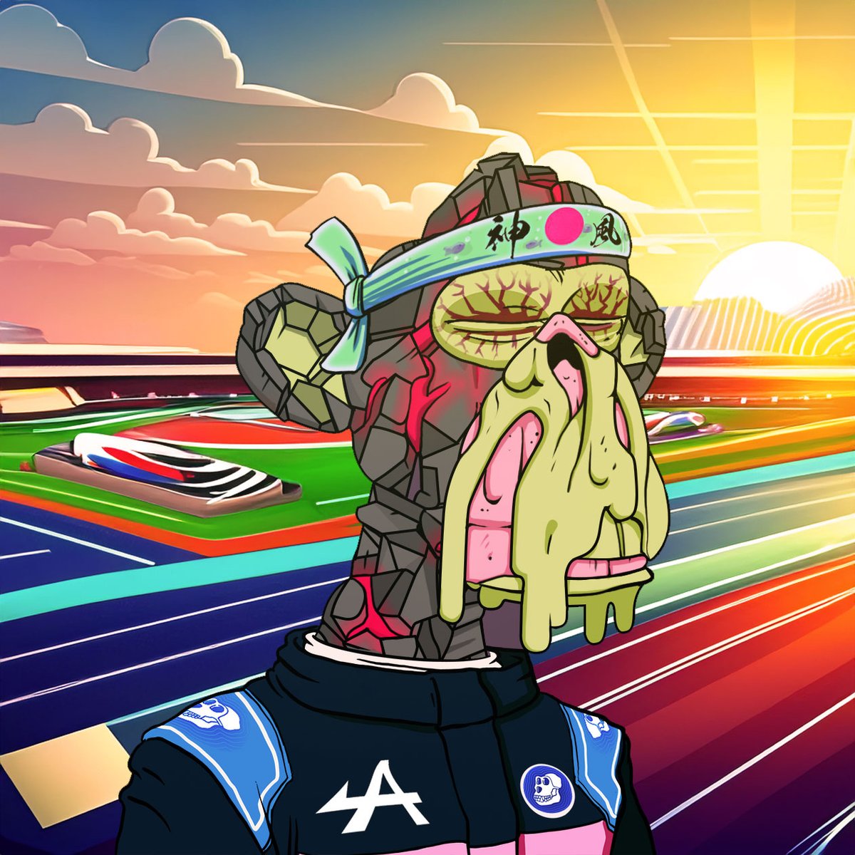 🏎️🏁🏎️🏁🏎️🏁
The famous Japanese ape sushi chef is dressed to impress and support the @AlpineF1Team during the Miami Grand Prix 2024!

Let me see your ape in a @ApeCoin racing suit! 
#BAYC
#MAYC
