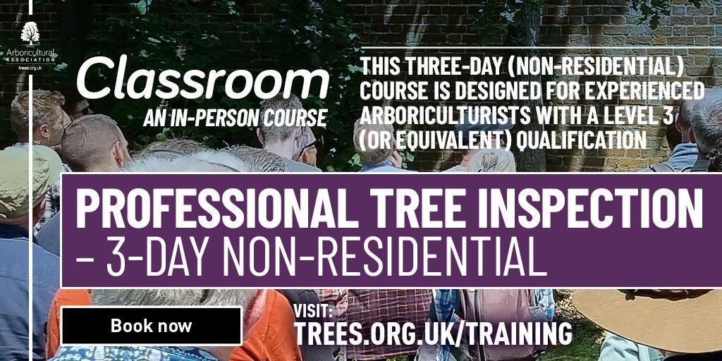 SPACES AVAILABLE ➡️Professional Tree Inspection 📍Merrist Wood, Guildford 📆20th May 2024 (3 day course) This three-day (non-residential) course is designed for experienced Arboriculturists with a Level 3 (or equivalent) qualification. BOOK NOW: buff.ly/44po0lU