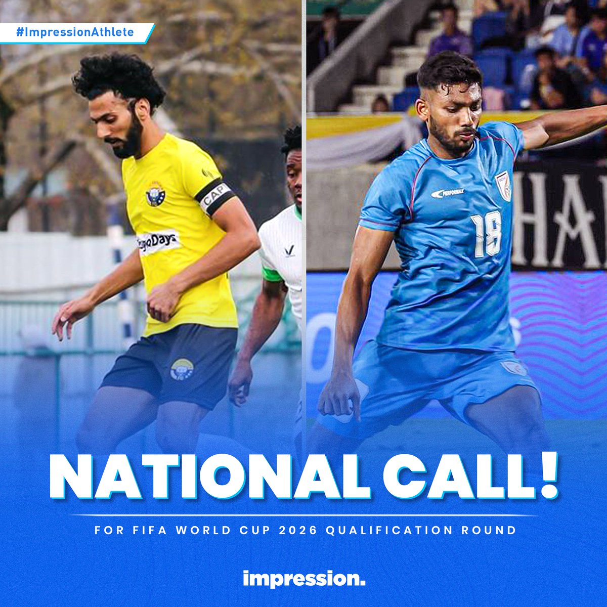 Our athletes 𝐌𝐮𝐡𝐚𝐦𝐦𝐚𝐝 𝐇𝐚𝐦𝐦𝐚𝐝 and 𝐑𝐚𝐡𝐢𝐦 𝐀𝐥𝐢 has been named in the 26-member Indian National Team probable list for the upcoming FIFA WC qualifiers! 🇮🇳

Onwards and upwards 🔝

#TeamImpression #ImpressionAthlete #IndianFootball