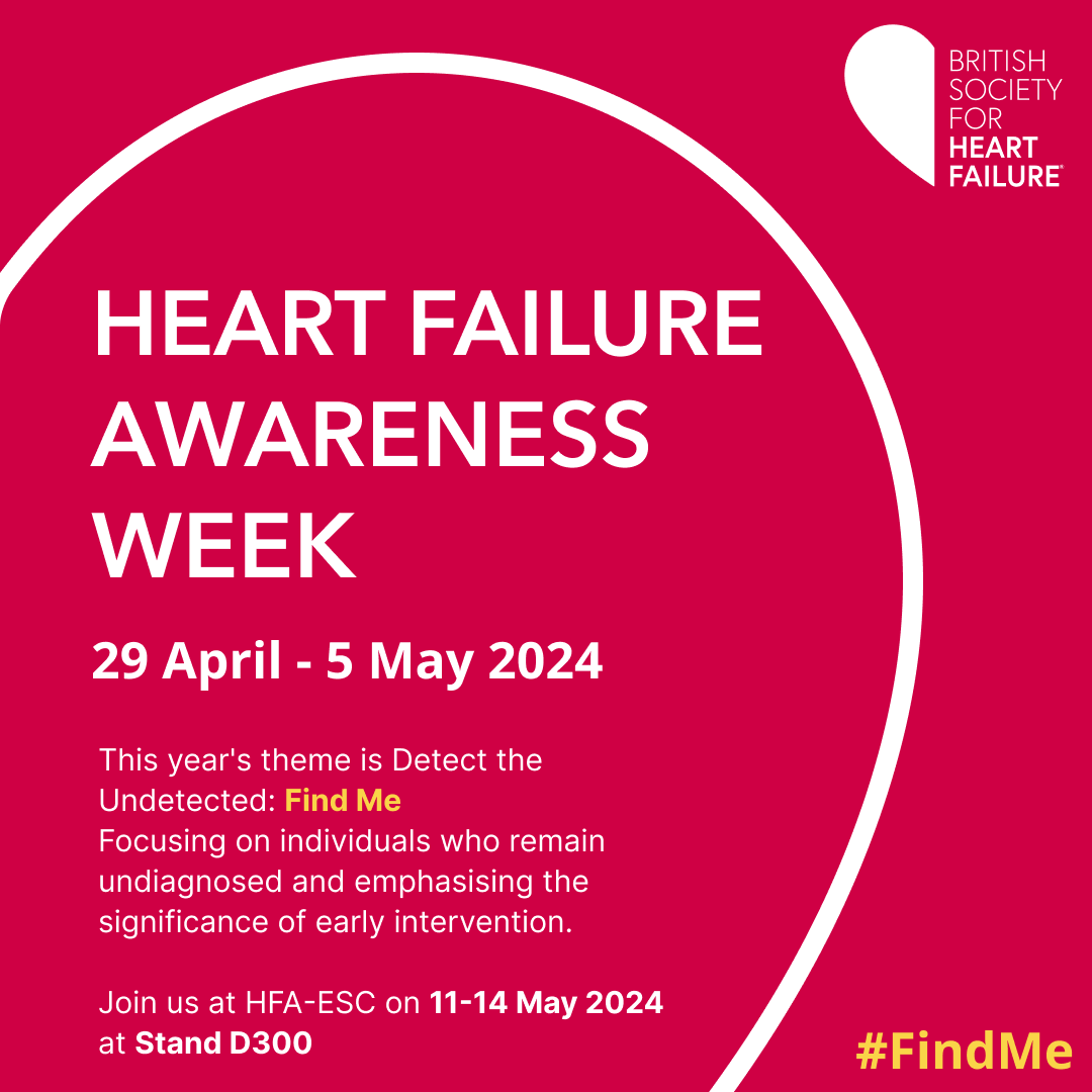 Heart Failure Awareness Week is almost over but we can't stop raising awareness. We must continue working together and with your help, we can #FIND those at risk, find those undetected and find the correct pathways and treatments for those diagnosed. ​ #FindMe #IWasFound