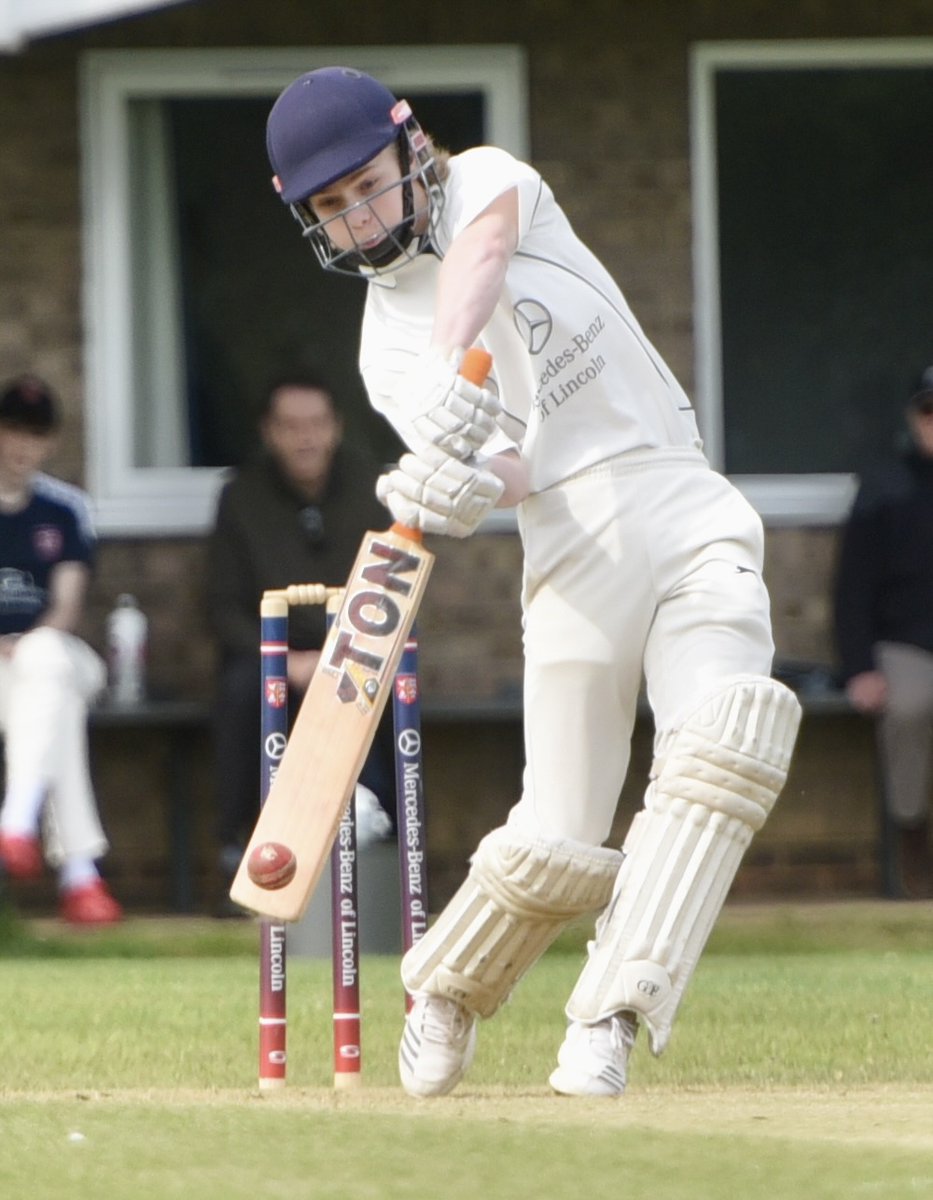 Odin Thomas in action for @Nettleham_CC against @BourneCC at Mulsanne Park. The Nettles posted 138 for seven in a reduced overs match, with Luke Cowling scoring 54. In reply high-flying Bourne were 14 for three at one point. But they scored the winning runs with 13 balls to spare