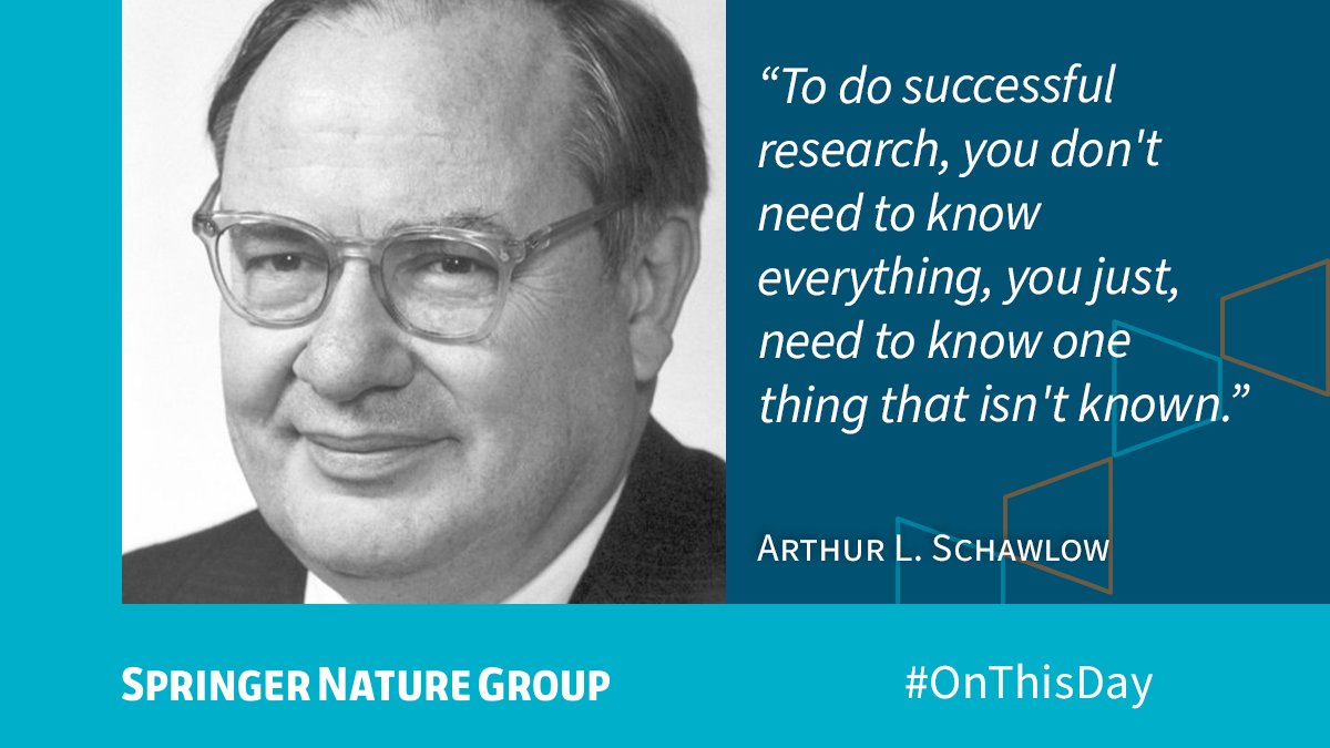 Arthur L. Schawlow, born #OTD in 1921, was an American physicist and corecipient of the 1981 Nobel Prize for Physics for his work in developing the laser and in laser spectroscopy.