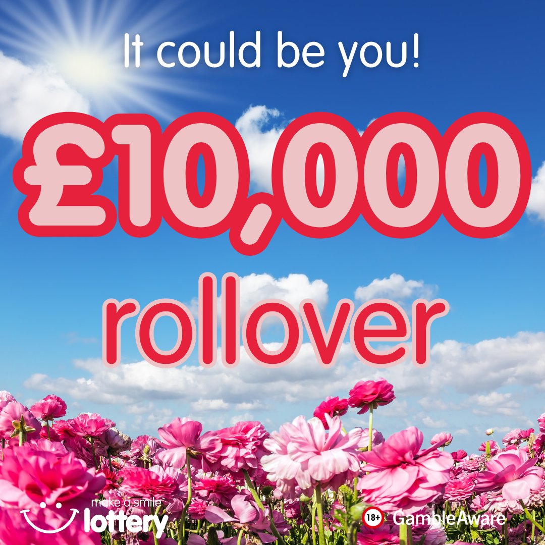 🌸 May Madness Alert! 🌸 Get ready to bloom with excitement as the @makeasmilelotto #rollover #jackpot blossoms to an impressive £10,000 this week! Don't miss out on your shot at springing into fortune! May your luck be in full bloom this May! 💐 bit.ly/3QquXxB