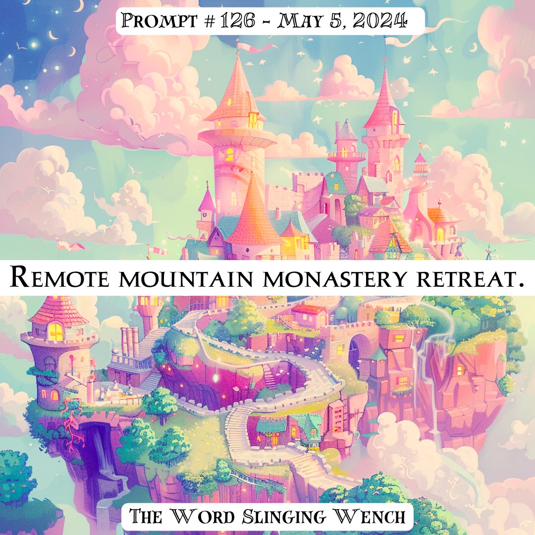 Writing Prompt #126 for 2024

Remote Mountain Monastery Retreat.

Write with me!

amazon.com/stores/author/…

#thewordslingingwench #writingprompts #writeeveryday #homeschool #booktwitter #amwriting