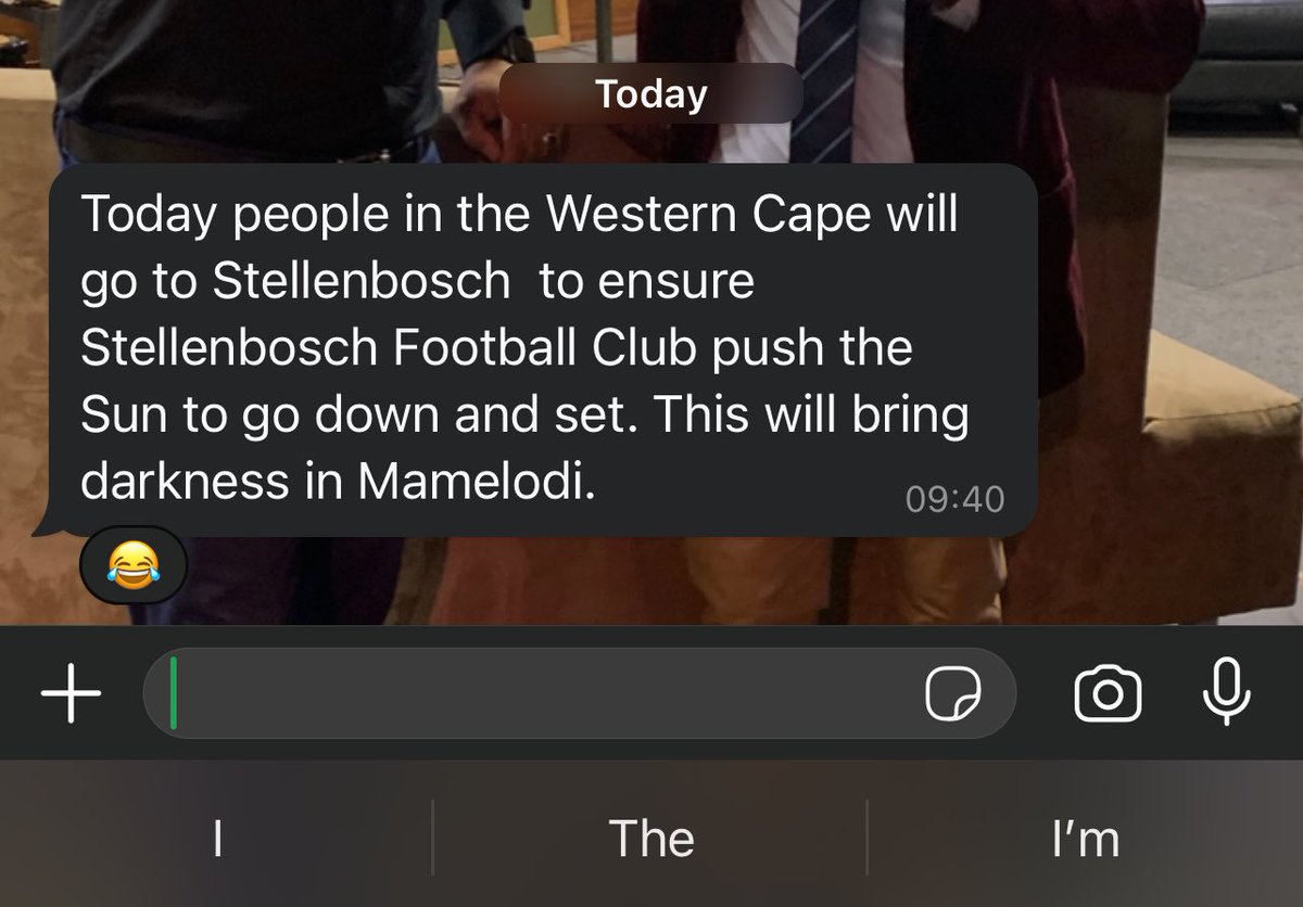 #WhatsAppGroup 🤣🤣🤣 my 🥣 is still hot ♨️ #NedbankCup 🏆 I said what I said, the national cup going to the Winelands, when 30 years before we’d not even thought it possible pro football there!! It going to the capital or #Soweto ain’t bad for a 30-years-of-democracy-story