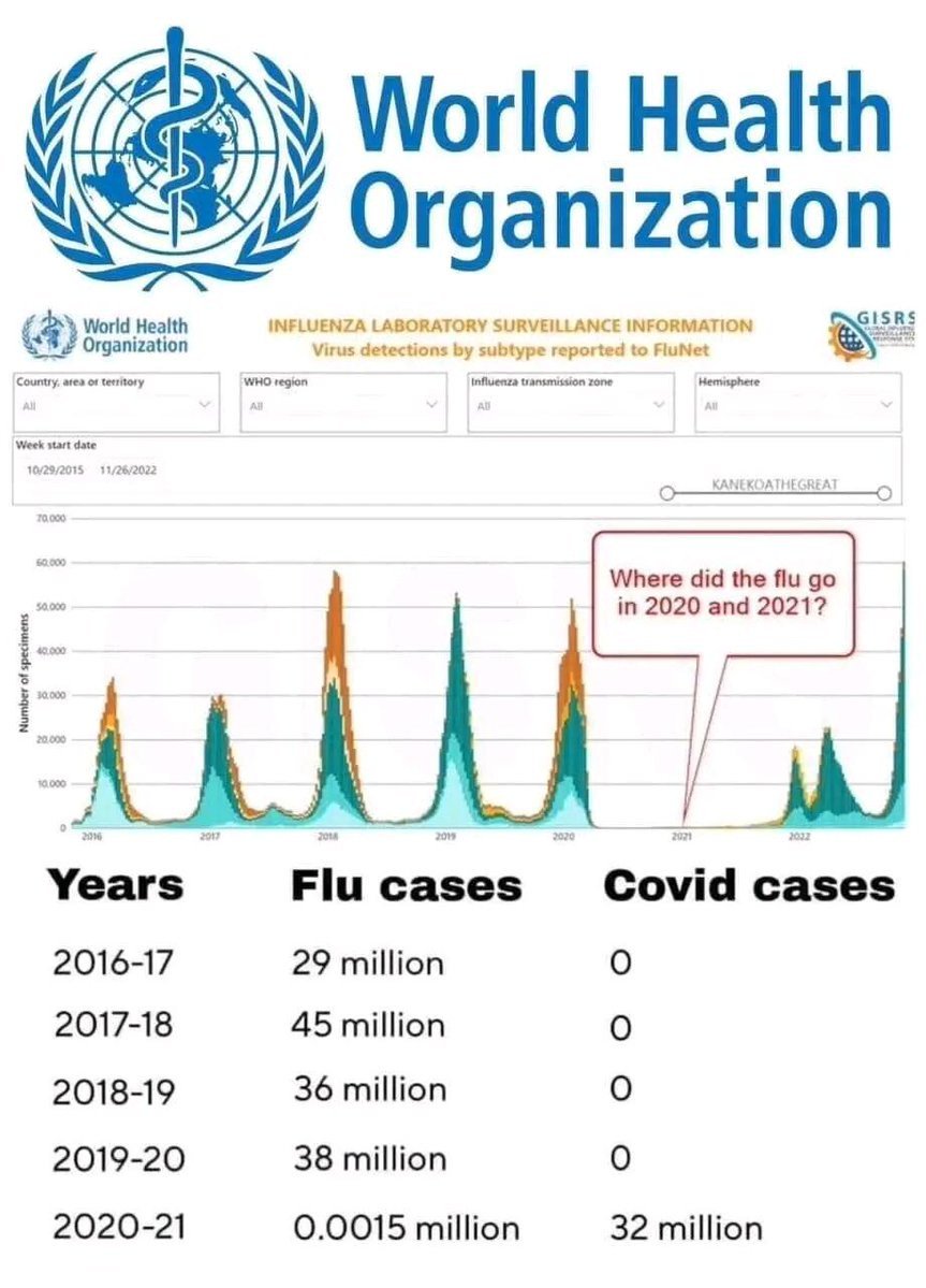 'Covid' was just the flu/common cold rebranded. There was never a novel SARS‑CoV‑2 virus. Nothing was leaked or released from a lab in Wuhan. The entire thing was an exercise in medical and statistical fraud, facilitated by fraudulent PCR testing, and recording all deaths of…