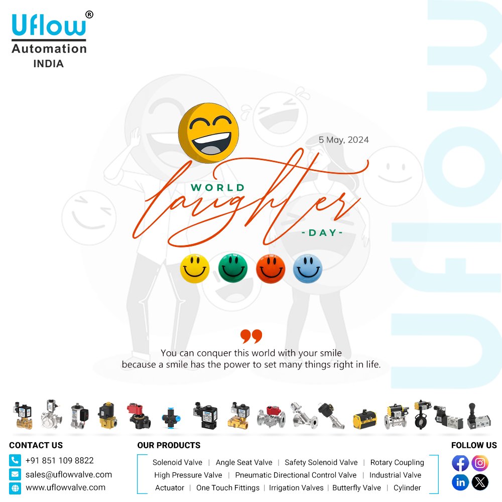 World Laughter Day reminds us that we must never pass up an opportunity to laugh to add years to our lives. Happy World Laughter Day.

uflowvalve.com/products

#JoyfulLife #PositiveVibes #KeepLaughing #LaughterTherapy #HappyHeart #HumorHeals #LaughingTogether #WorldLaughterDay