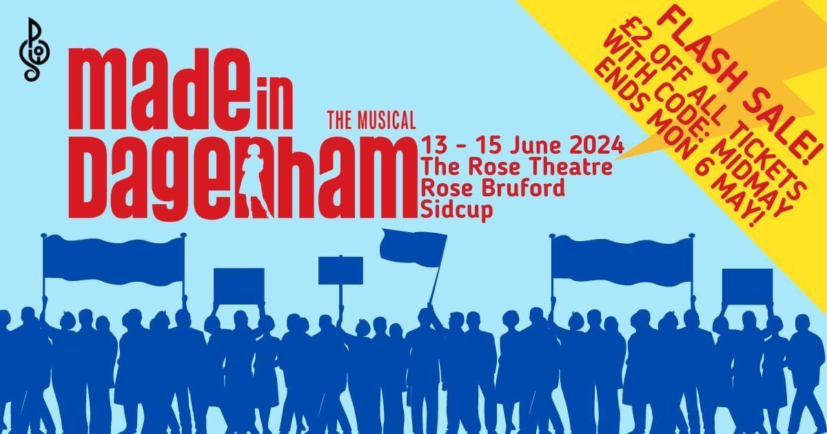📣 MADE IN DAGENHAM 13-15 June in Sidcup.

✊ Inspired by a true story of striking women & based on the hit film, it’s a powerhouse musical comedy about friendship, love & the importance of fighting for what’s right.

👀 Code: MIDMAY

🔗 ticketsource.co.uk/whats-on/sidcu…

#SocialistSunday