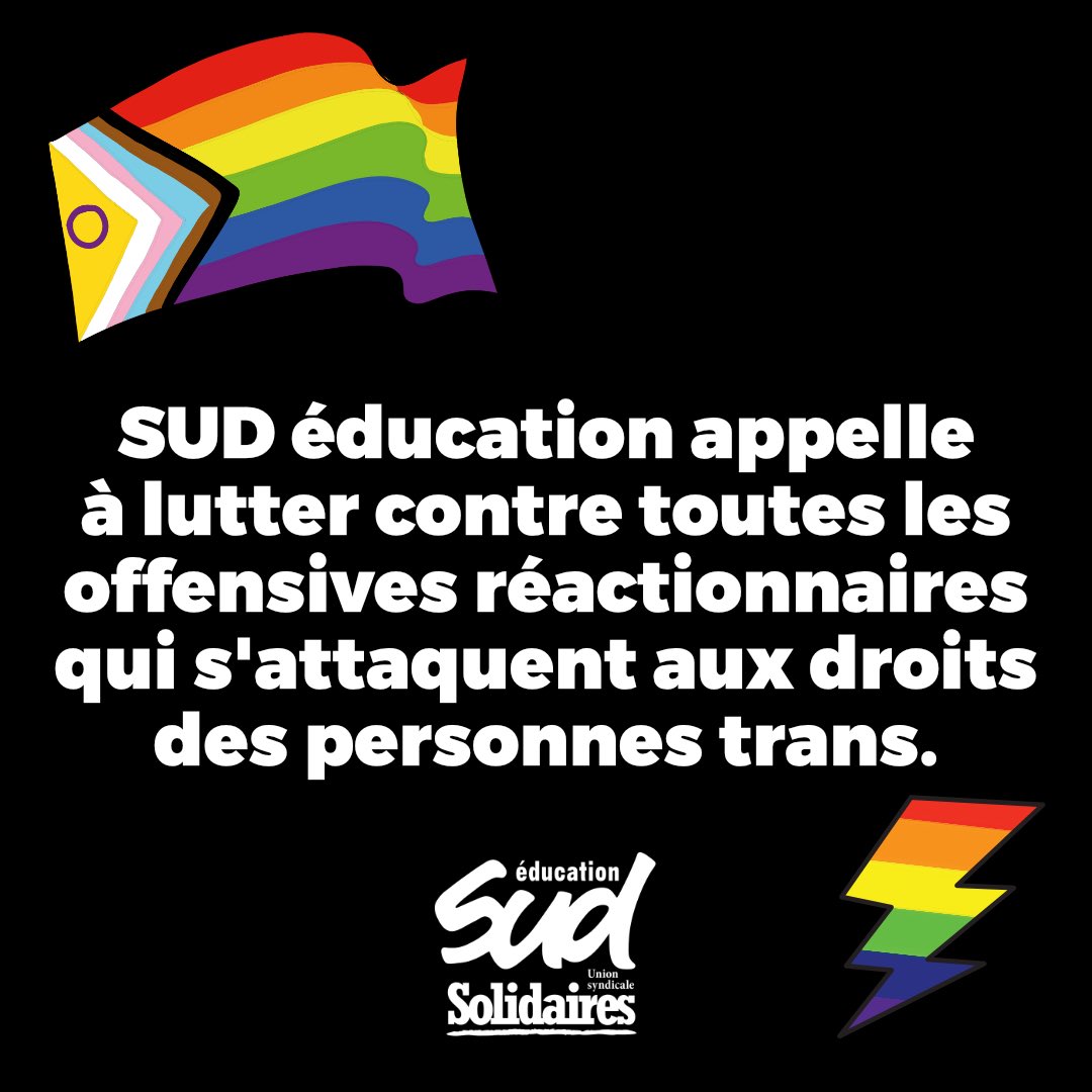 L’@UnionSolidaires appelle l’ensemble de ses structures à se rapprocher des associations Trans et LGBTQI+ et à participer aux mobilisations prévues le 5 mai. solidaires.org/sinformer-et-a…