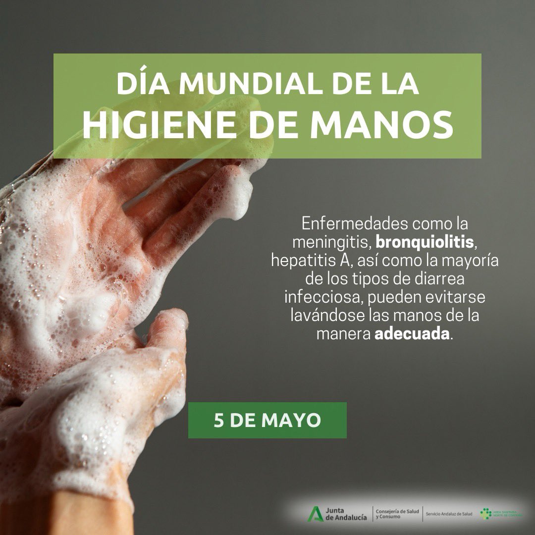 🧴💧🤚🏻 En el Día Mundial de la Higiene de Manos, recuerda: 👉 Enfermedades como la meningitis, bronquiolitis, hepatitis A, así como la mayoría de los tipos de diarrea infecciosa, pueden evitarse lavándose las manos de la manera adecuada. ¿Tomas nota? #ASNC