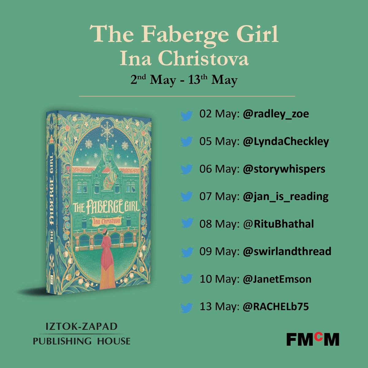 📗📗BOOK REVIEW 📗📗 The Faberge Girl by Ina Christova Full review ➡️ t.ly/uFoWt “A wonderful story of desire and determination and a strong and tenacious woman in Alma. A very enjoyable read.” @Ina_Christova @FMcMAssociates @Iztok_Zapad