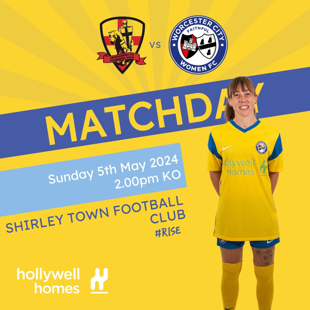 It’s MATCHDAY! 🚌 FIRST TEAM 🕑 2.00 pm 🏟️ Shirley Town Football Club, B90 1PN 🆚 @CrusadersWFC #WCWFC #RISE #WorcestershireHour