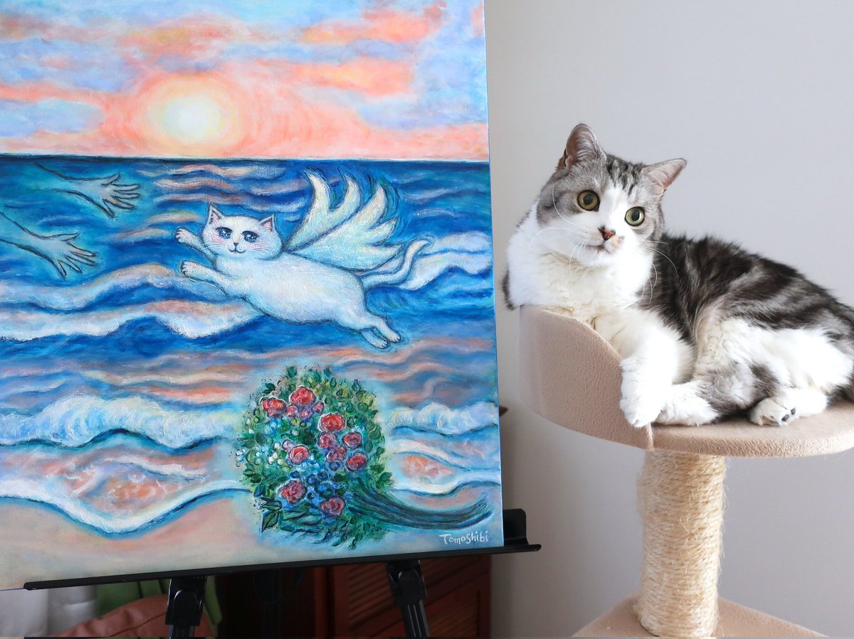先月で16歳になったムー、今日も元気にモデルさんしてくれました🎶

#エステー保護ネコ応援プロジェクト #こどもの日 #子供の日 #原画 #猫の絵 #天使猫 #イラスト #アート #ねこ #猫のいる暮らし #猫がいる幸せ #art #cats #catart #painting
