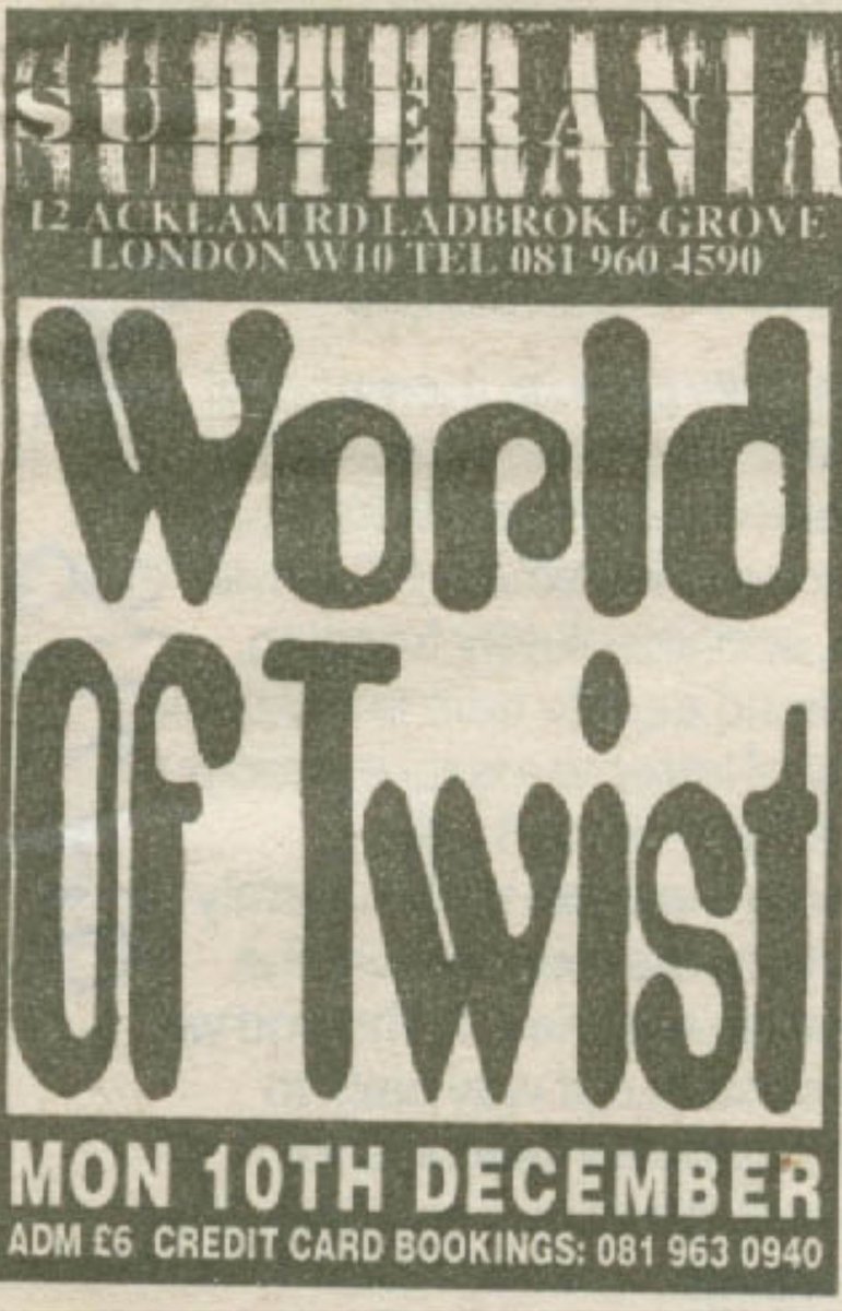 Advert World of Twist 10th December 1990 Advert From N.M.E 08/12/1990 Added 6th April 2020 by Dale Jowett #worldoftwist #NME #90s