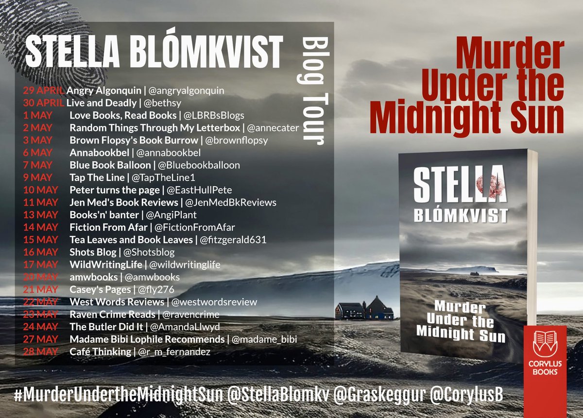 Good morning 😊 Sunday, coffee, hopefully not much pressure… Are you ready for some unusual #NordicNoir from #Iceland 🇮🇸? ⁦@StellaBlomkv⁩’s Murder Under the Midnight Sun was published this week and I’d love you to read about Stella… The first reviews are here ⤵️