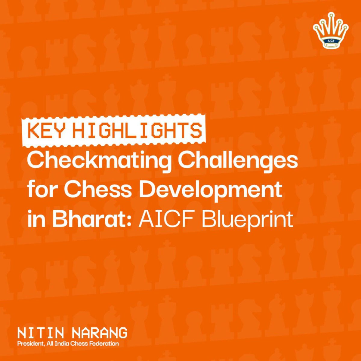 Nitin Narang (@narangnitin) on Twitter photo Delighted to share the Key Highlights of our AICF Blueprint: 'Checkmating Challenges for Chess Development in Bharat.' Join me as we embark on this strategic roadmap to elevate Bharatiya chess to new heights. 1/18
<a href="/narendramodi/">Narendra Modi</a> <a href="/ianuragthakur/">Anurag Thakur</a>
<a href="/IndiaSports/">Dept of Sports MYAS</a> <a href="/Media_SAI/">SAI Media</a>
<a href="/aicfchess/">All India Chess Federation</a> Delighted to share the Key Highlights of our AICF Blueprint: 'Checkmating Challenges for Chess Development in Bharat.' Join me as we embark on this strategic roadmap to elevate Bharatiya chess to new heights. 1/18
<a href="/narendramodi/">Narendra Modi</a> <a href="/ianuragthakur/">Anurag Thakur</a>
<a href="/IndiaSports/">Dept of Sports MYAS</a> <a href="/Media_SAI/">SAI Media</a>
<a href="/aicfchess/">All India Chess Federation</a>