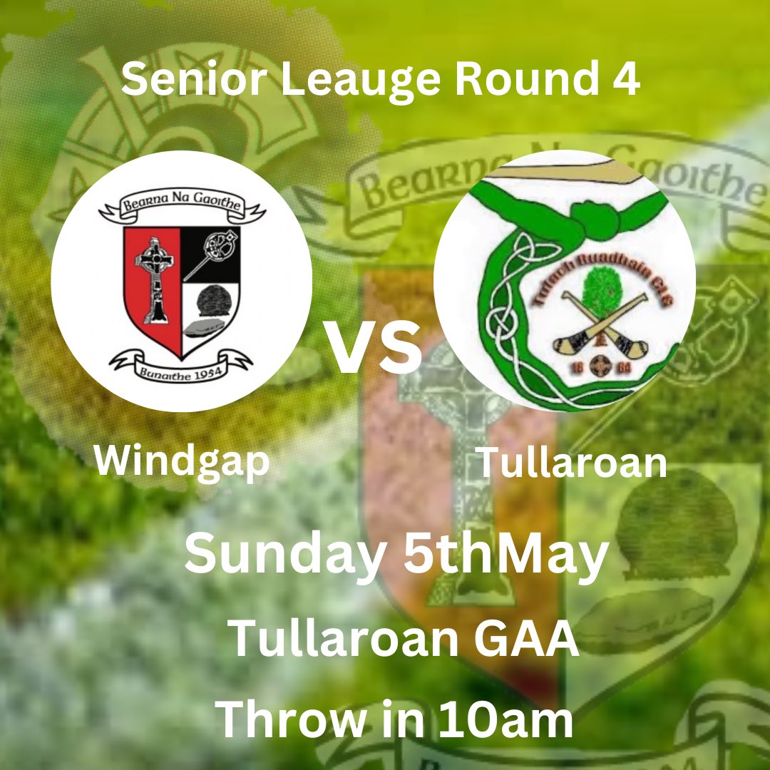 Best of luck to the senior team this morning playing Tullaroan in Tullaroan, throw in 10am.