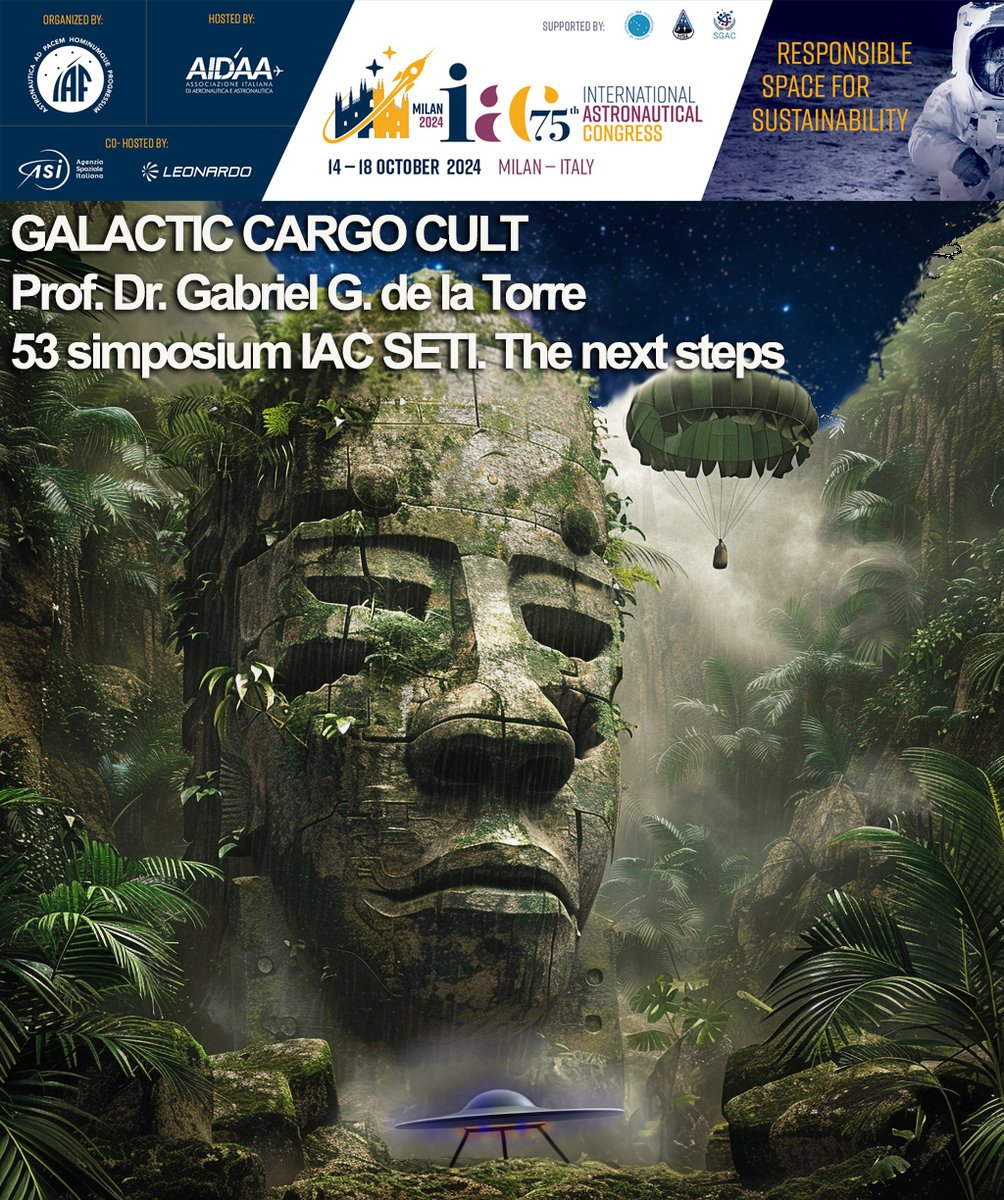 Is it possible that non-terrestrial intelligences use Cargo Cult-like strategies for driving changes in society, culture and species? Sending special cargo events, debris or artefacts (UAP?) as a form of advance for future contact? My presentation at #IAC24 Galactic Cargo Cult.