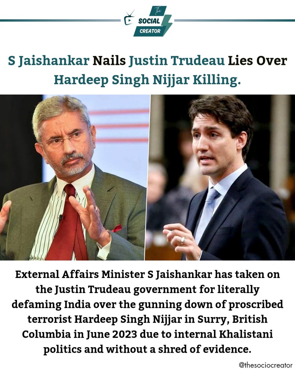 S Jaishankar...
#thesociocreator #tendingnews #dailynewsupdate #news #sjaishankar #justintrudeau #externalaffairminister #politics