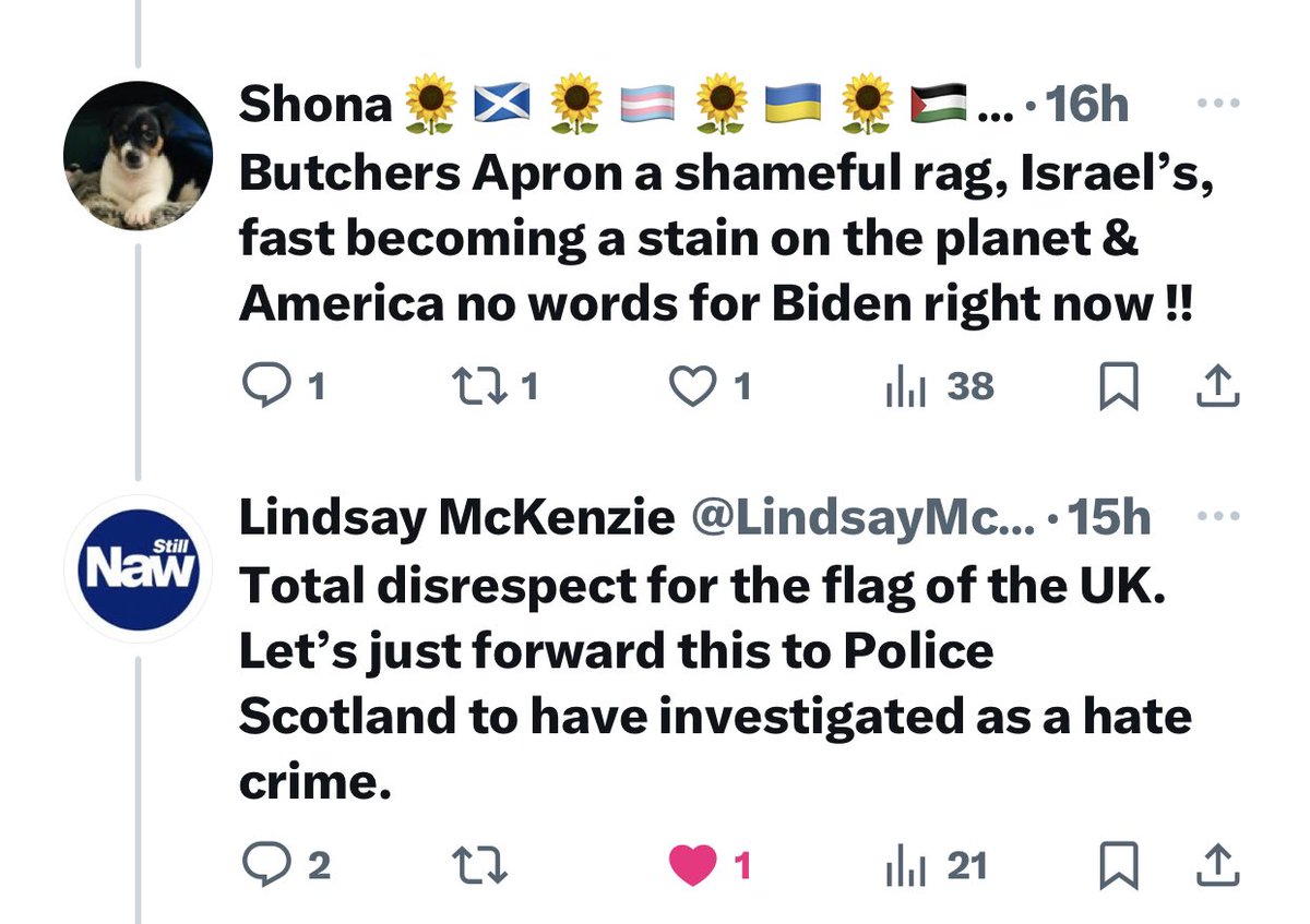 According to Lindsay she’s contacted the police because I’ve disrespected the Union Jack 😳🤣🤣🤣🤣 No words for the idiocy on display 🙈