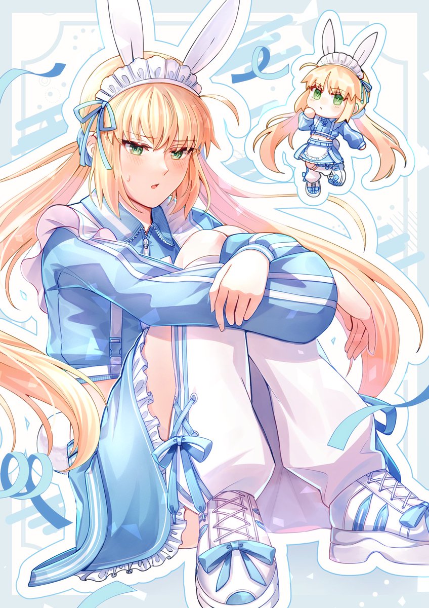 artoria caster (fate) ,artoria pendragon (fate) 1girl long hair looking at viewer blush open mouth skirt blonde hair  illustration images