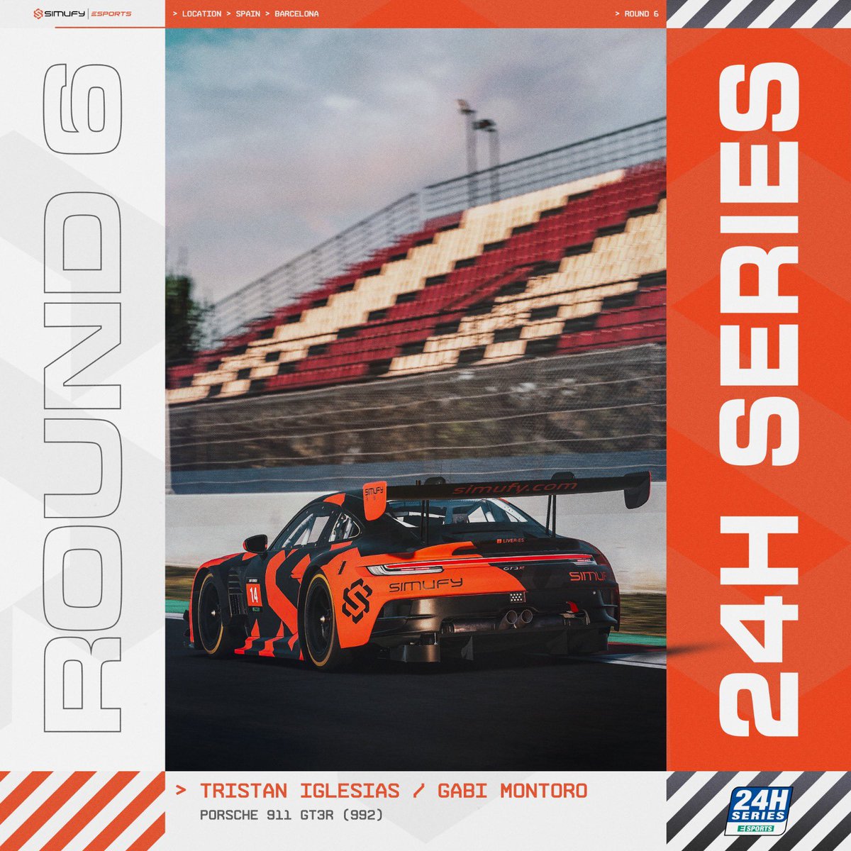 Simufy Esports (@simufyesports) on Twitter photo 🚨6th Round of the <a href="/24H_ESPORTS/">24H SERIES ESPORTS</a> with 12H in Montmeló!
💪Our cars will perform at their best in both categories:
#14 Porsche GT3 by <a href="/Troskk/">tris</a> & <a href="/Gabii2JZ/">Gabi Montoro</a>
#914 Porsche Cup 992 by @Daviiddofficial & <a href="/Lcm17Simracer/">LCM17 Simracer</a>
📺Watch us Live on youtube.com/@RaceSpotTV
#SimufyEsports 🚨6th Round of the <a href="/24H_ESPORTS/">24H SERIES ESPORTS</a> with 12H in Montmeló!
💪Our cars will perform at their best in both categories:
#14 Porsche GT3 by <a href="/Troskk/">tris</a> & <a href="/Gabii2JZ/">Gabi Montoro</a>
#914 Porsche Cup 992 by @Daviiddofficial & <a href="/Lcm17Simracer/">LCM17 Simracer</a>
📺Watch us Live on youtube.com/@RaceSpotTV
#SimufyEsports