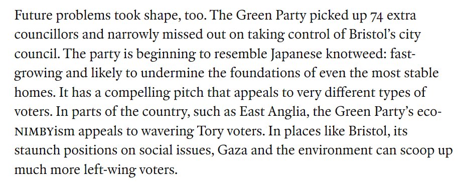 It's @TheEconomist, so expect the snarkiness, but hey they've had to acknowledge the #GetGreensElected progress in #LE2024. Want to be part of it? Now's a great time! greenparty.org.uk/join economist.com/britain/2024/0…
