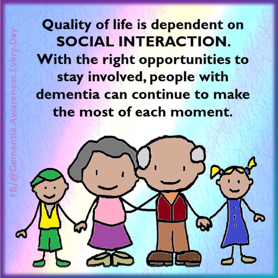 @JanetMagee18 @LEAD_Coalition @DanielCPotts @janetmcgee I also think QOL depends on the relationships & support people experience. Loneliness & isolation can make the dementia journey so much harder.