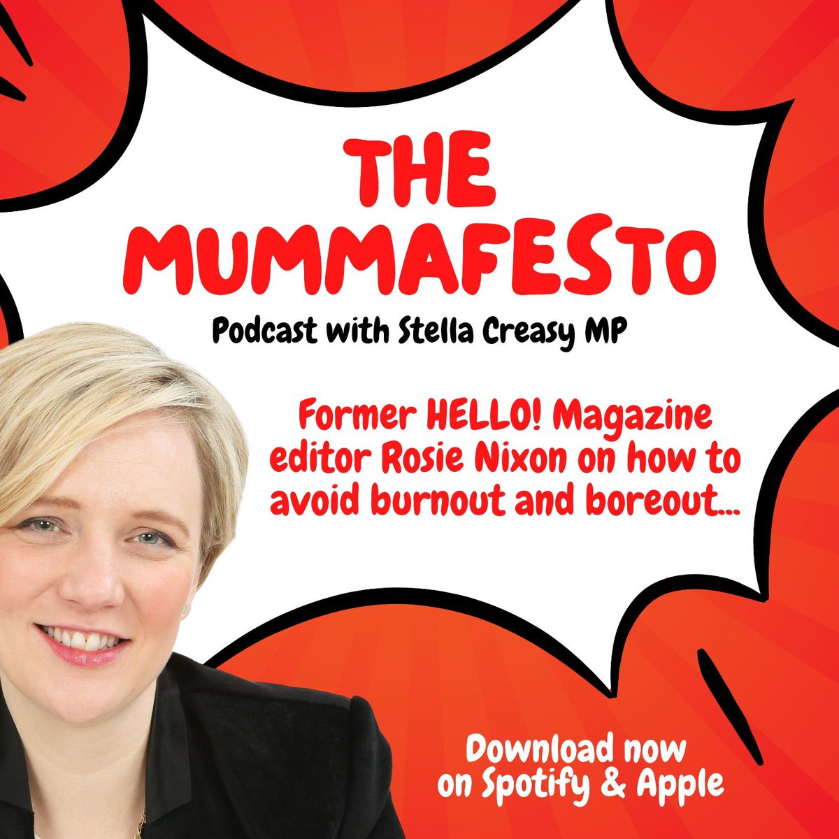 Wish you could spend the bank holiday asleep but know you will instead be doom scrolling work emails and kids activities? Listen to @Rosie_Nixon now on this weeks #mummafesto podcast on burnout and boreout and what could help - find it here on Spotify! open.spotify.com/episode/7CSmNk…