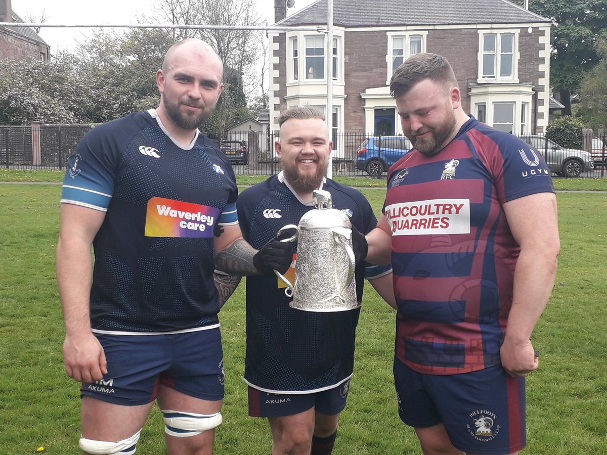 Fantastic finale to Spirit of Rugby series <a href="/HillfootsRFC/">Hillfoots RFC</a> with <a href="/ThebansRugby/">Caledonian Thebans RFC 🏴󠁧󠁢󠁳󠁣󠁴󠁿🏉🏳️‍🌈</a> <a href="/ArbroathRfc/">Arbroath Rfc</a> <a href="/dunfermlineRFC/">Dunfermline Rugby Football Club</a> visitors  David from <a href="/CaleMidsRefs/">(Caledonia) Midlands Rugby Referees Society</a> and the #calcuttacup on show.
<a href="/theoffsideline/">THE OFFSIDE LINE</a> <a href="/Scotlandteam/">Scottish Rugby</a> <a href="/happyeggshaped/">Happiness is Egg Shaped</a> <a href="/scotrugbycoach/">Scottish Rugby Game Development</a> <a href="/sportscotland/">sportscotland</a>