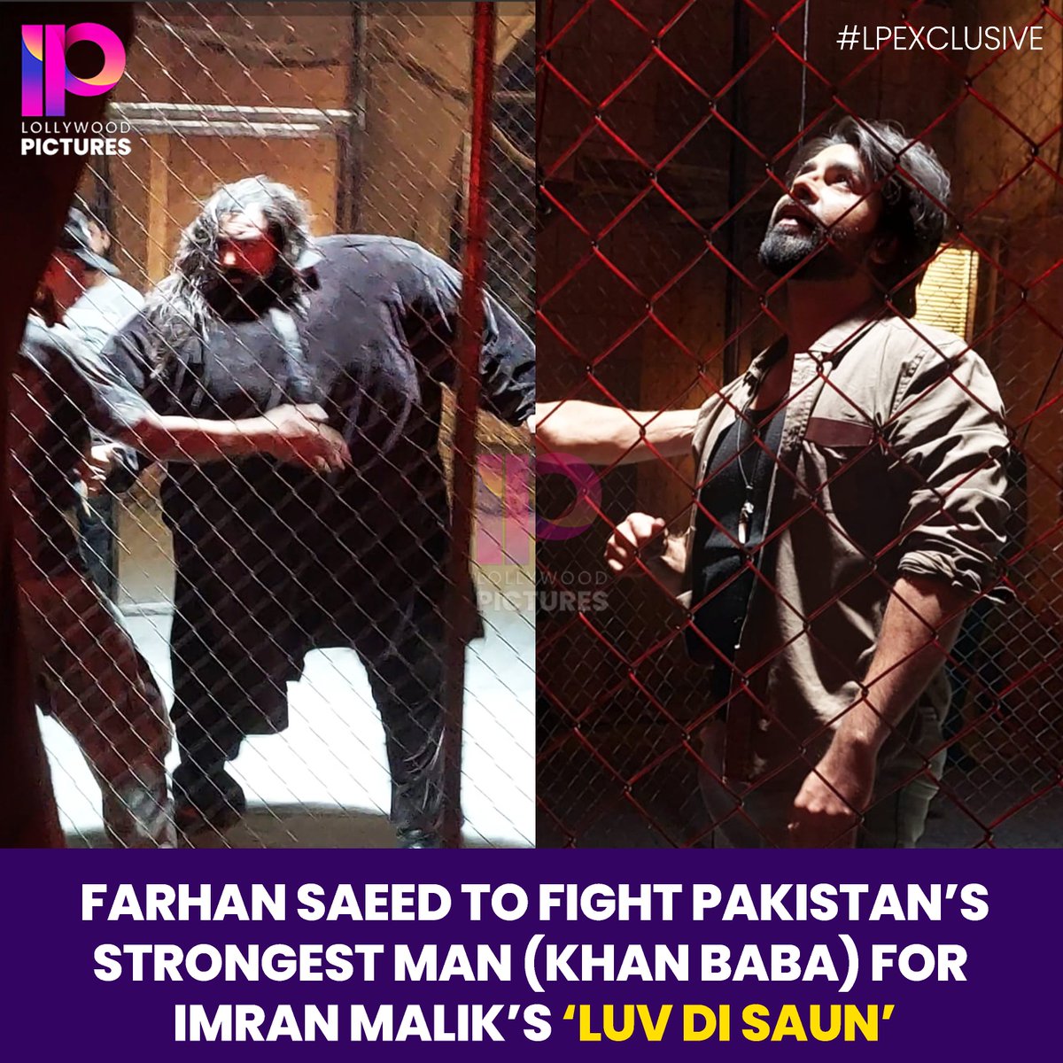 #Exclusive #FarhanSaeed stars in Imran Malik's #LuvDiSaun and will face Pakistan's strongest man, Khan Baba, in a hand-to-hand fight sequence - a first for Pakistani Cinema! Behind-the-scenes images have us hyped! Directed by Imran Malik, releasing worldwide soon 🔥🎬