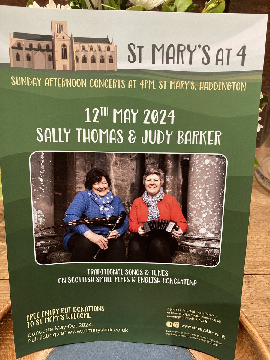 @Stmaryskirk First of this year’s St Mary’s at 4 concerts next Sunday 12th May @elcourier @LothianLoop @goeastlothian