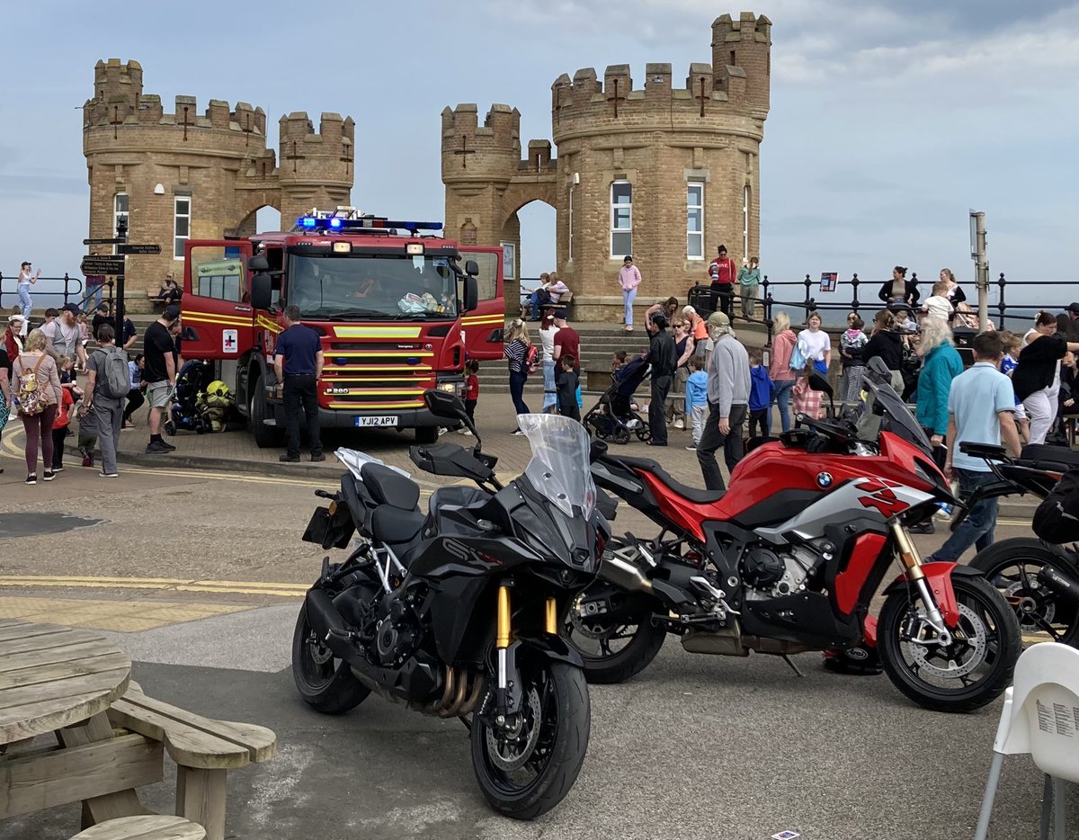 Out scootering… at King Arthur’s seaside castle 😉