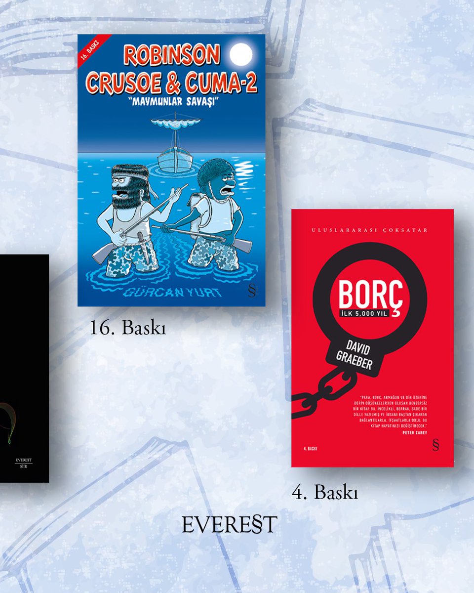 #TekrarBaskı yapan kitaplarımız... 🌿

#EverestYayınları <a href="/AhmetTelli78/">Ahmet Telli</a> <a href="/gurcanyurt/">Gürcan Yurt</a>