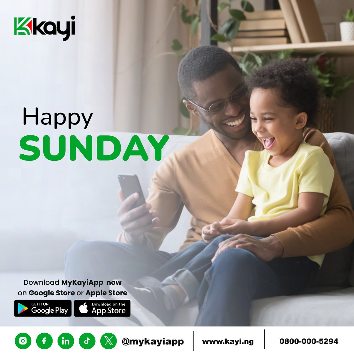 Happy Sunday, everyone! Make your day brighter with Kayiapp, your ultimate banking companion. Download now from the Play Store or Apple Store.

#MyKayiApp #NowLive #Kayiway #DownloadNow #Bankingwithoutlimits #downloadmykayiapp