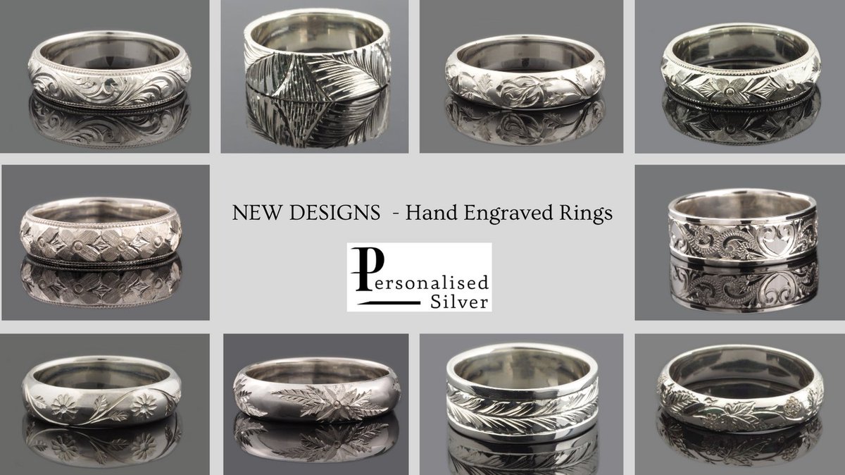 We have been busy making new designs for the website. Lots of new hand engraved rings now available, all created by hand in our workshop and can be personalised inside with your own special message. personalisedsilver.co.uk/collections/en… #mhhsbd #UKGiftAM