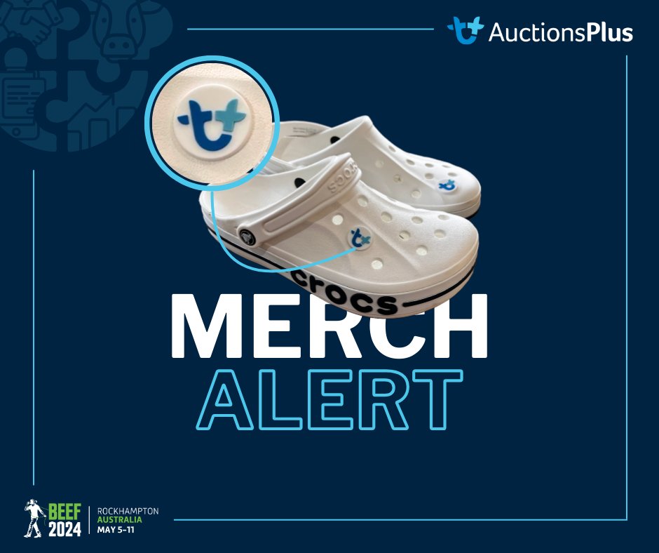 MERCH ALERT! 🚨

Swing by our Beef24 site to get your very own AuctionsPlus Croc Jibbits! 

See you at our Site: 029 - 031  😀

#AuctionsPlus #CrocJibbits #Beef2024 #LimitedStock