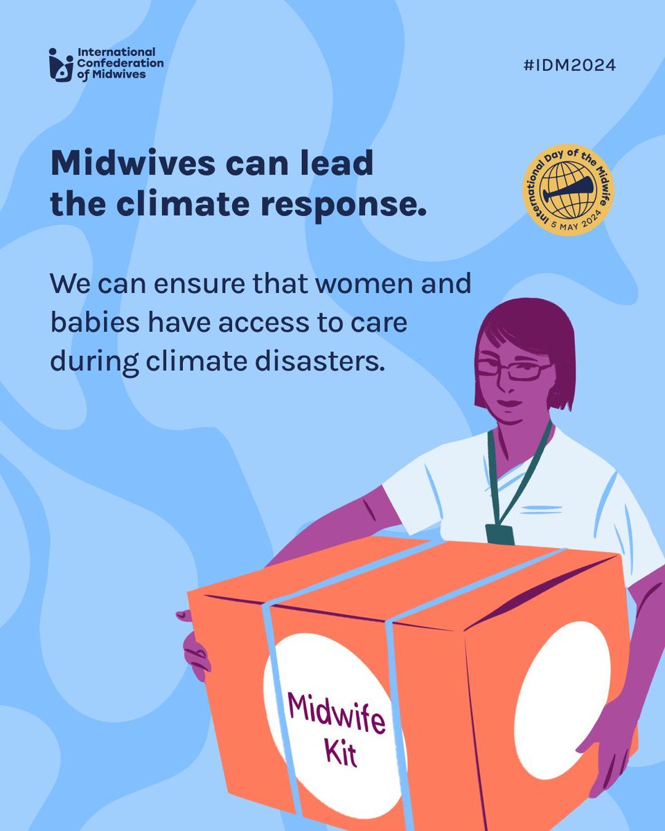 HealthInnov_KSS's tweet image. It&apos;s #IDM2024! Midwives deliver environmentally sustainable health services and play a key role in making health systems more climate resilient. Find out more: idm2024.org