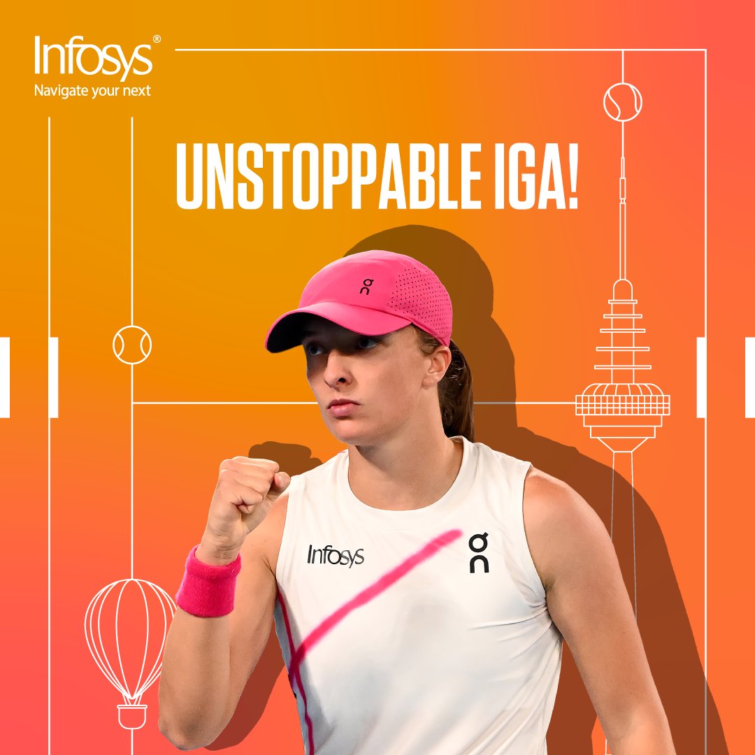 Congratulations on capturing 20 titles with the gritty win yesterday, @iga_swiatek! We are so proud of your terrific performance and can’t wait for your next! 🥳🏆🎊
 
#IgaxInfosys #ExperienceTheNext #ChampionsEvolve