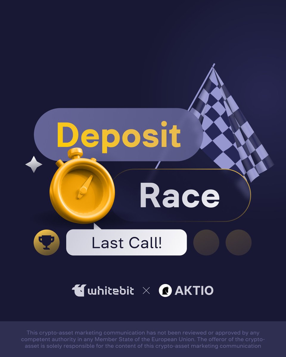 The Deposit Race with $AKTIO is coming to an end, but you still can join! Deposit at least 340+ $AKTIO, keep this amount on your balance until May 15 inclusive & compete for a portion of the prize pool of 4600 $AKTIO. Find more here: blog.whitebit.com/en/deposit-rac…