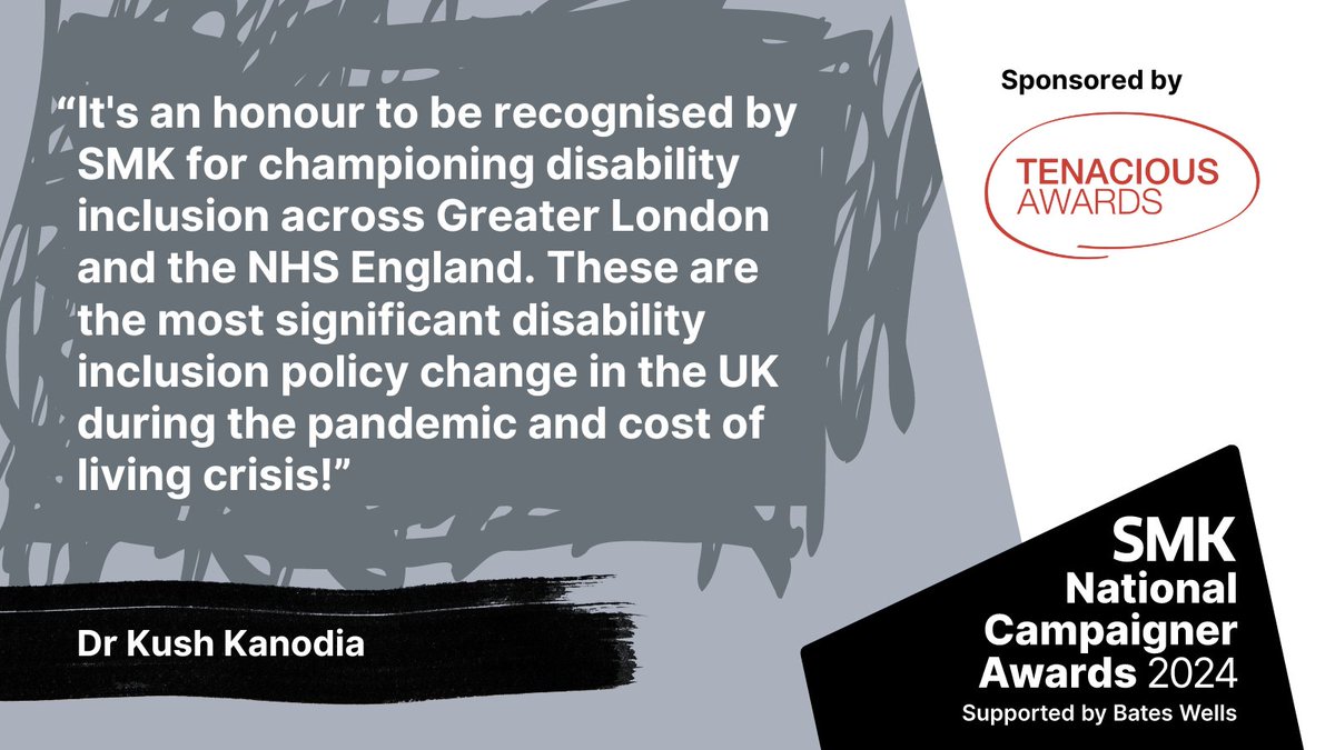 Congratulations to @kushkanodia – shortlisted for Campaigner of the Year in the #SMKAwards2024. 

Winners will be announced on 15 MAY. More details here smk.org.uk/awards_nominat… #LoveCampaigning 

Sponsored by @TenaciousAwards