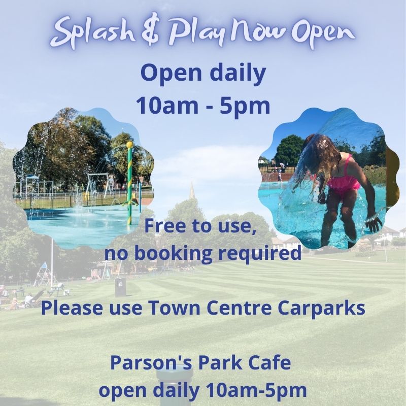 Just a reminder our Splash park is now open and free to use we have also added 10 tons of fresh new sand at the play beach 🏖️, enjoy the sunshine this weekend. Please plan your journey ahead of time and park in the Town car parks.