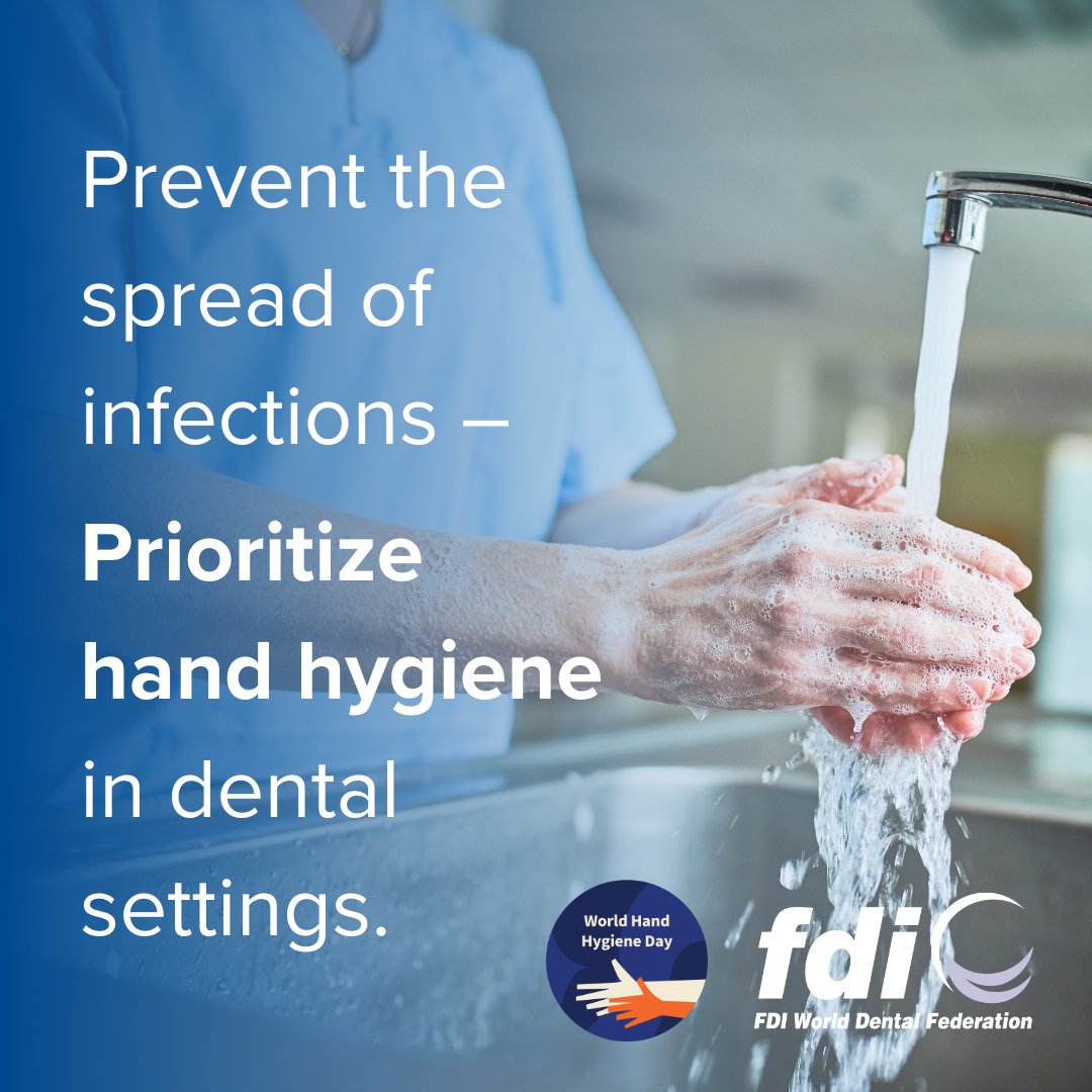 Hand hygiene is one of the most effective ways to prevent the spread of infections among the dental team & patients. 👀 Keep an eye out for FDI’s upcoming project to learn about the latest findings on infection, prevention & control in dental settings.➡️ fdiworlddental.org/hsdw