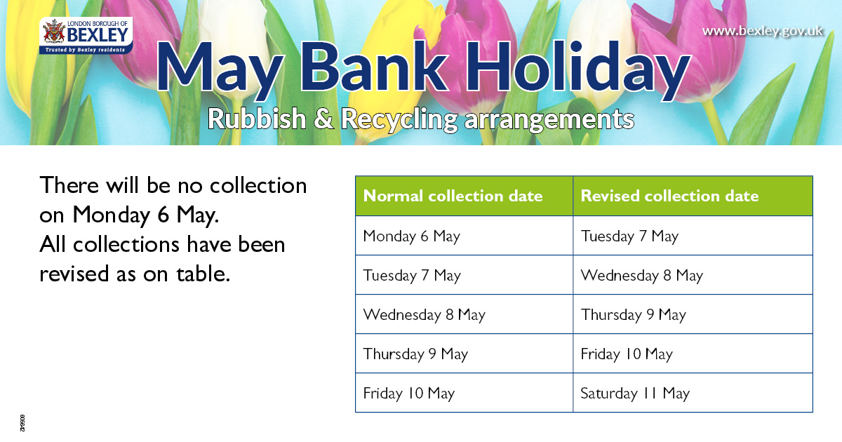 Waste and recycling collections will be one day later from 6 May due to the Bank Holiday. Not sure when your usual day is ❓❓ Find out here ow.ly/2H6Y50RuH0S