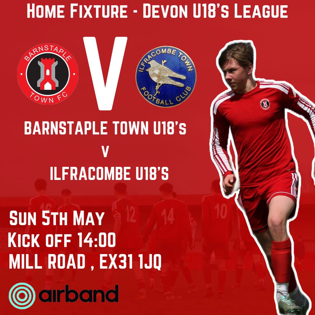 U18s derby day Come along to Mill Road as the younger generation welcome Ilfracombe U18s to Mill Road - 2pm kick off #UpTheBarum