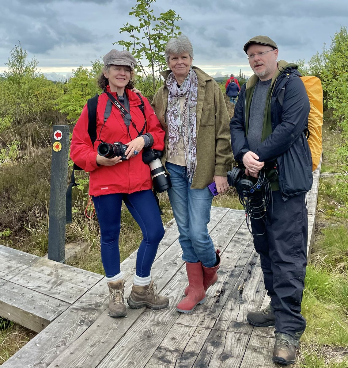 Annie,Fionnuala &Eoin recording & filming yesterday as part of @CCWPeatlands end of project conference👍 @anniehollandart @forum_wetlands @ipspeatlands @NenaghGuardian @PPNTipperary @TipperaryArts @JamieRohu @Notice_Nature @NPWSNatureCons