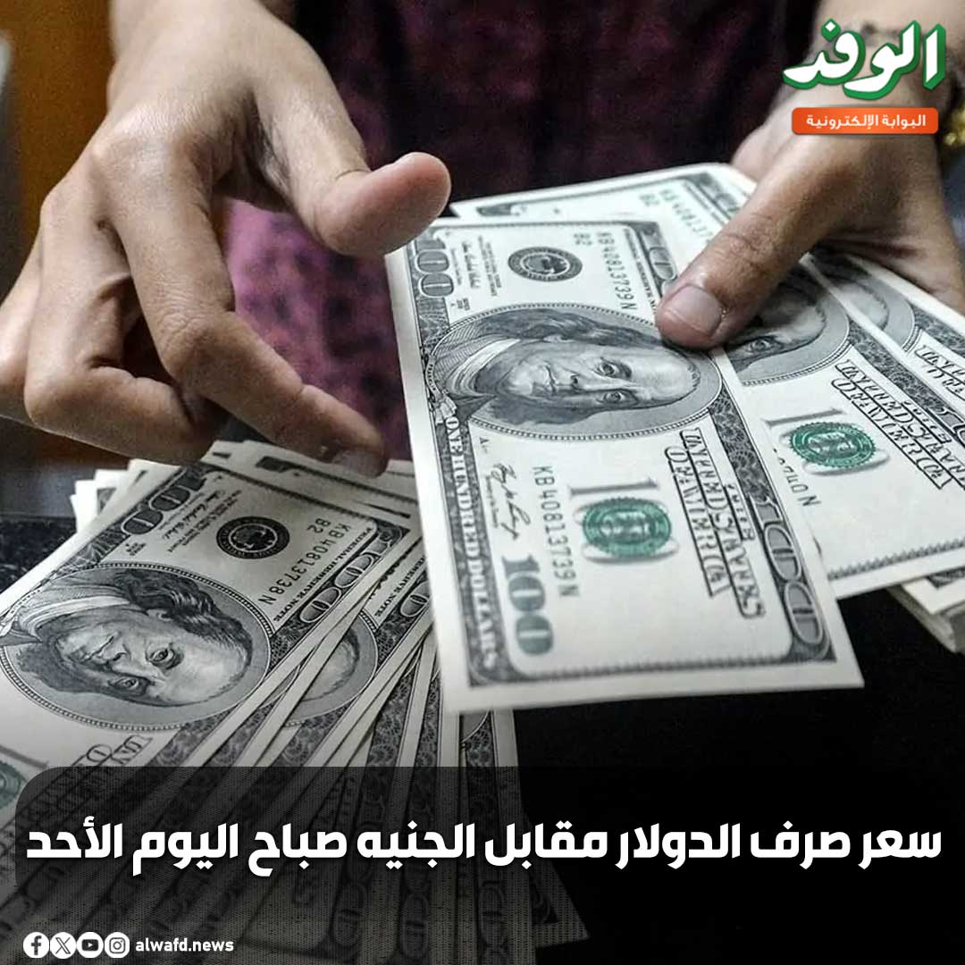 بوابة الوفد| سعر صرف الدولار مقابل الجنيه صباح اليوم الأحد 