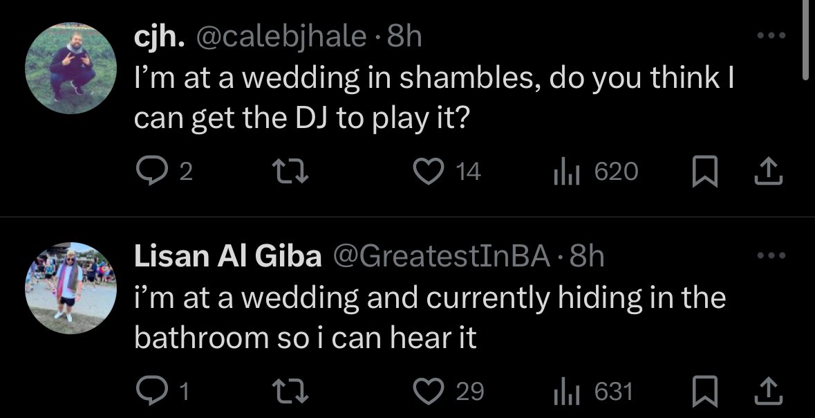 I wonder if they’re at the same wedding